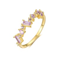 Délicat conte de fées éléments fleur papillon vigne bijoux chanceux Patron Saint couleur Zircons douze anniversaire pierre anneau