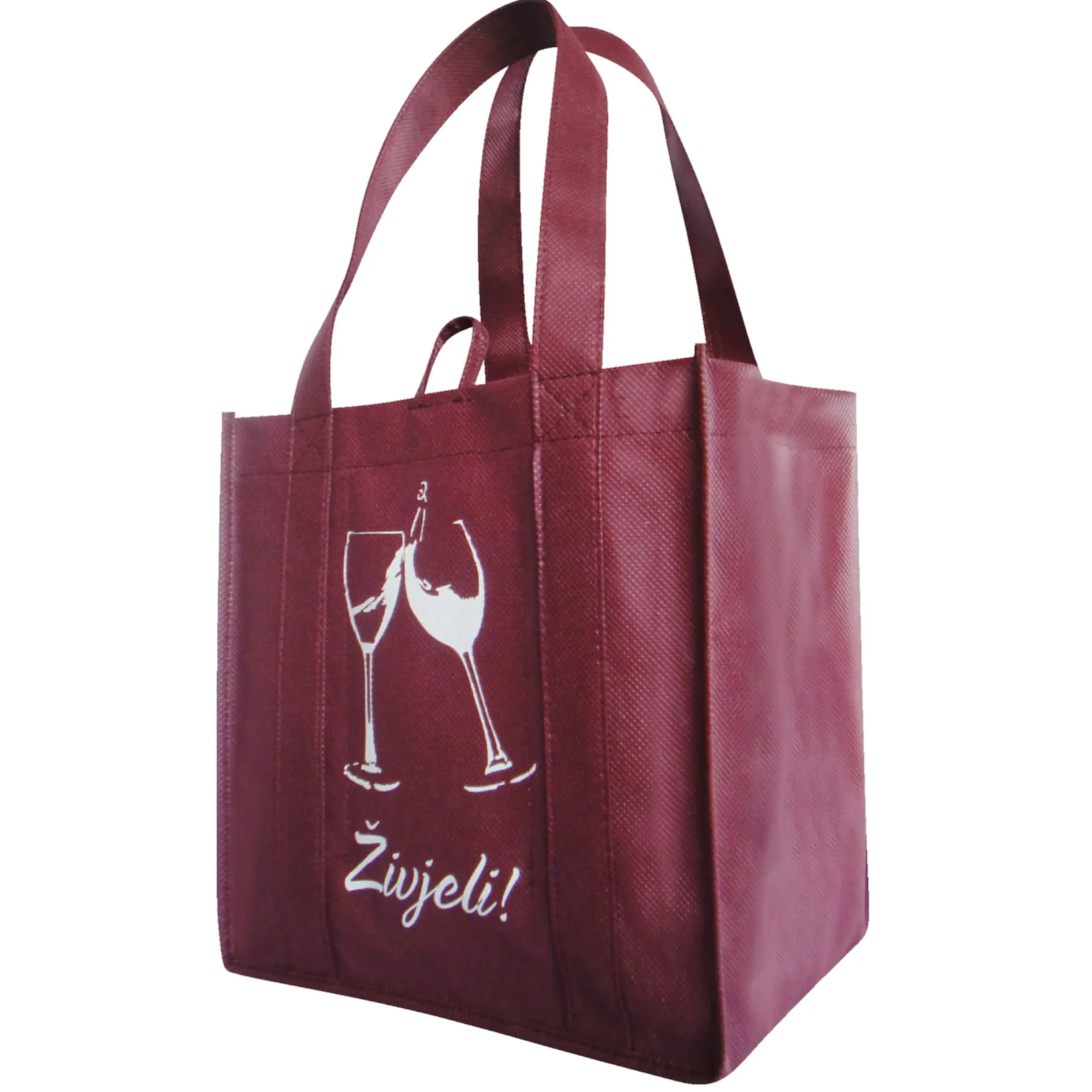 Cheap price selling eco nonwoven fabric 6 bottle wine shopping bag with dividers