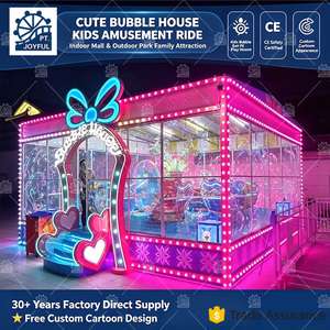 Manège à balles pour enfants, maison à bulles mignonne, certifié CE, rose, thème dessin animé, attraction de divertissement pour centre commercial et parc intérieur - Product Image 4