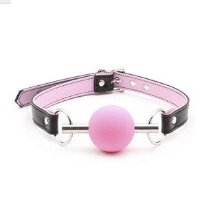BDSM Bondage Ball Gag in Silicone, Mordicchiatore Orale con Barra Metallica per Giochi di Ruolo Sessuali per Adulti - Product Image 4