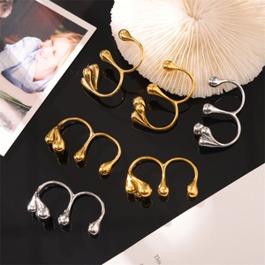 Personalized Jewelry Waterproof Gold Plated Stainless Steel Double Finger <b>Rings</b> Women Jewelry - Product Image 2