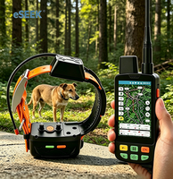 Collier de dressage GPS télécommandé étanche Eseek : Choc réglable sur 10 niveaux, couverture du signal de 15 km