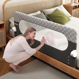 PAKEY JLB-BR-05 Barandilla de Cama Plegable Anticaídas para Bebés, Directo de Fábrica, Sin Perforaciones, para Viajes, Color Cachemira - Product Image 1