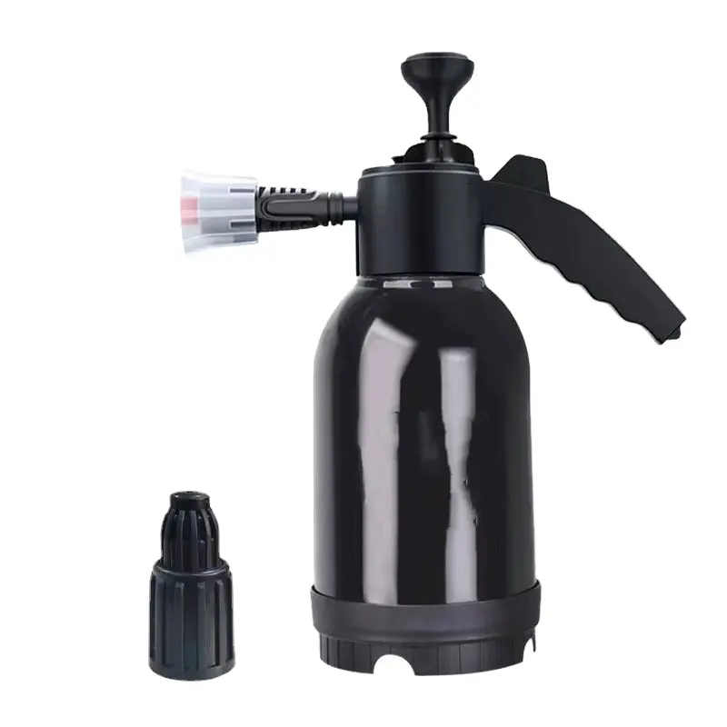 Spray de espuma manual em forma de leque, garrafa resistente a ácidos e álcalis com bico para ferramentas de lavagem de carros, 2L com pressão de ar