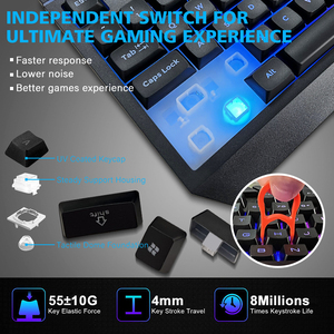 Bàn Phím Cơ Bàn Phím Có Dây Chơi Game Di Động Công Tắc Màu Xanh Dương Đèn Nền RGB 87 Phím Bàn Phím Tiếng Tây Ban Nha Hàn Quốc Cho Máy Tính Để Bàn Máy Tính Xách Tay - Product Image 5