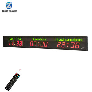 Zhong Xiaoxiao Đồng Hồ Múi Giờ 3 Thương Hiệu Đồng Hồ Led Nhiều Vùng Gắn Tường Lớn Đồng Hồ Kỹ Thuật Số GPS - Product Image 5