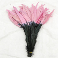 Plumes de queue de coq bicolores 40-45 cm Stocked Cheap Dyed Color Rooster Tail Feather for Carnival Headdress Decoration