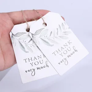 Tùy chỉnh kích thước 500Pcs Cảm ơn bạn treo tag nhãn giấy các tông vải cho hàng hóa nhỏ trang trí đám cưới cho Diy may thẻ - Product Image 2