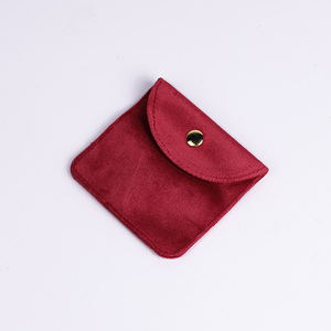 Custom Suede Velvet Small Drawstring Jewelry Bag Button <b>Envelope</b> Flap Design for Dust Protection Jewelry Container <b>Gift</b> Bag - Product Image 5