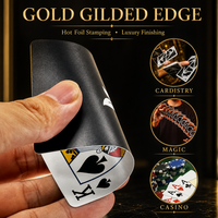 Boîte à cartes à jouer plaquée or magique avec logo, design personnalisé, boîte cadeau exquise, cartes de poker en papier de haute qualité pour cadeau