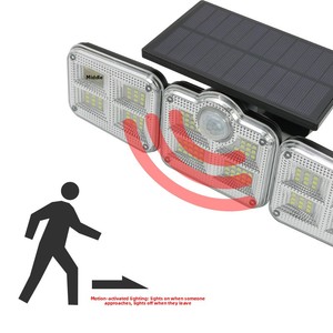 Lampada Solare LED con Sensore di Movimento IP65 5000K ABS a Tre Teste Stile Cinese <span class=keywords><strong>per</strong></span> Parete/<span class=keywords><strong>Terra</strong></span>, Lampione <span class=keywords><strong>da</strong></span> <span class=keywords><strong>Giardino</strong></span> Decorativo <span class=keywords><strong>per</strong></span> Esterni - Product Image 3