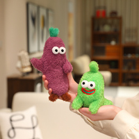 Porte-clés en peluche pliable amusant, poupée animale mignonne aux grands yeux, peut être plié en support de téléphone, pendentif de sac, décoration de bureau, cadeau