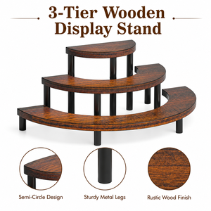 Présentoir de table moderne en bois à 3 niveaux, écologique, pour cupcakes, bijoux, parfums et figurines Funko Pop - Product Image 4