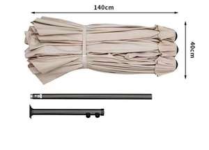 Sombrilla de acero de 3 cabezales de lujo resistente 3M radios de alto grado impermeable gran jardín diseño moderno plegable para uso en patio al aire libre - Product Image 2