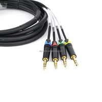 Kabel Audio Snake 4 Saluran ABCCABLS, 3Pin XLR Male ke Jack TRS 6.35mm 1/4 Inch, Kabel Audio Panggung Multi Core Seimbang
