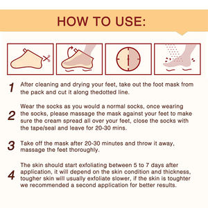 Maschera per Piedi Coreana all'Ingrosso, Calzini Esfolianti per la Cura della <span class=keywords><strong>Pelle</strong></span>, Rimuove <span class=keywords><strong>Pelle</strong></span> Morta e Screpolature, Maschera per Piedi alla Lavanda - Product Image 6