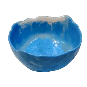 Dernier modèle Bol de service décoratif en résine de style européen moderne, couleur bleue, écologique, fait à la main, passe au lave-vaisselle, pour la maison - Product Image 1