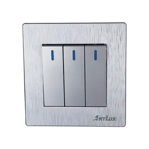 86mm * 86mm casa interruptor Blanco/Plata/oro 1 2 3 banda 4 luz interruptor de pared eléctrica hembra