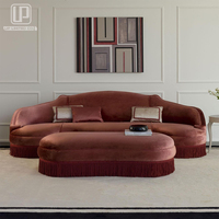 Ensemble de canapés classiques de haute qualité avec tissu en velours Meubles de salon Fauteuil Banquette de loisirs simple