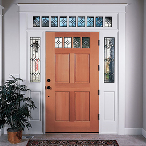 <span class=keywords><strong>Porte</strong></span> d'entrée battante en bois massif de chêne peint de style ancien avec ornement métallique pour la façade de la maison - Product Image 4