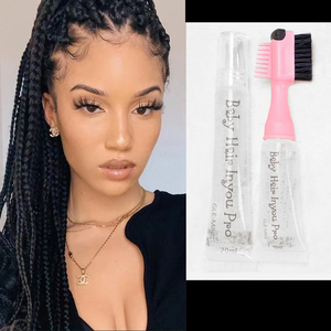 Spazzola per bordi impermeabile 2 in 1 e Dispenser di Gel per intrecciare il bordo dei <span class=keywords><strong>capelli</strong></span> del bambino spazzola per il controllo del Gel - Product Image 5