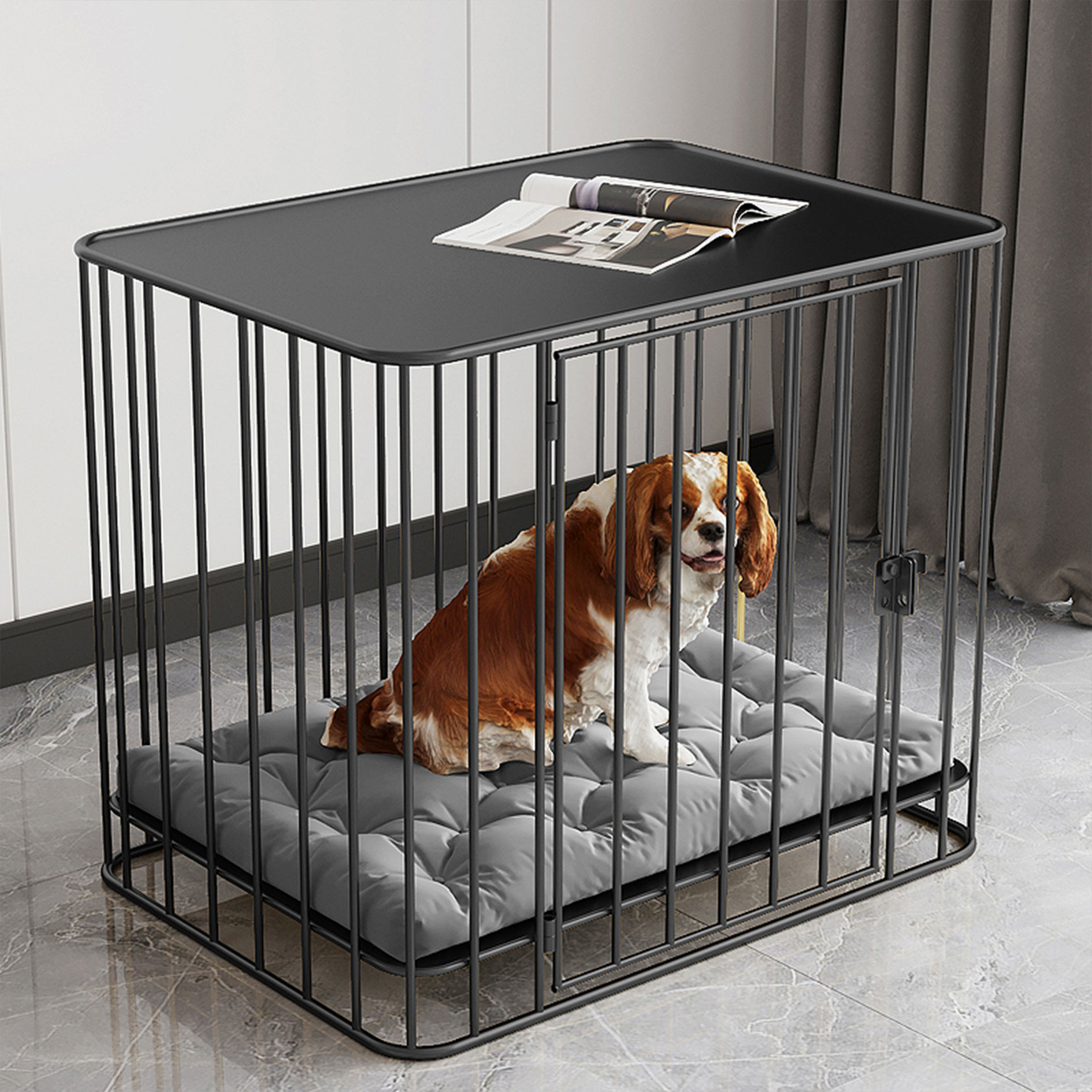MOFESIPI Heavy Duty Square Dog Cage Metal Kennel and Crate for