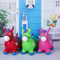 Caballo Inflable de PVC Multicolor Personalizado con Música y Pintura, Juguete de Salto para Niños