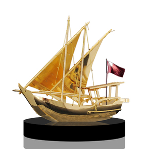 Trofeo de <span class=keywords><strong>Golf</strong></span> con Logotipo Personalizado, Barcos de Metal, Artesanía en Metal, Trofeo de Barco, Trofeo de Oro Metálico - Product Image 2