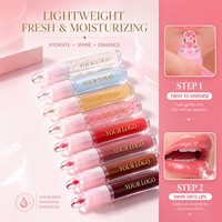 Groothandel Lip Oil Aangepaste Logo 8-kleuren Hydraterende Fruit Smaak Hydraterende Private Label Volle Gladde Veganistische Hydraterende Make-up