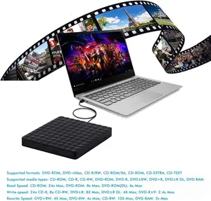 [GIET]External DVD CD Drive USB C Superdrive DVD/CD +/-RW ROM Player Burner Writer Drive Dvd Duplication Optical Drive