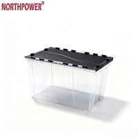Vente en gros de caisses de rangement en plastique PP neuves de 19 L, boîte de rangement transparente pour le stockage des fournitures pour animaux de compagnie et des jouets