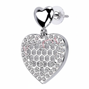 Biojoux Logan Women's Children's 15mm Hypoallergenic Stainless Steel Heart <b>Crystal</b> Rhinestone Pendant <b>Earrings</b>-Trendy Wedding - Product Image 2