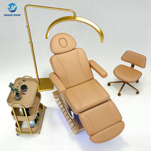 Cama de Masaje Eléctrica de Lujo con 4 Motores, Base Dorada Moderna, Ajustable, para Tratamientos Cosméticos, Médicos, Faciales y de Spa con Luces LED - Product Image 3