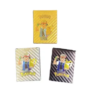Nuevo tipo 55 unids/caja Poke Mon naipe tarjeta de oro Poke Mon tarjeta de juego de comercio