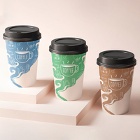 Vente en gros Gobelets compostables à emporter avec logo imprimé personnalisé jetables biodégradables 4oz 12oz 16oz Gobelets en papier pour café simple paroi à double paroi