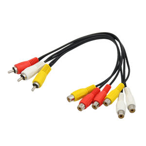 Gaine en PVC pour Microphone Haut-Parleur Téléphone Stock 3RCA à Double 3-RCA 6RCA Audio Vidéo AV Y Splitter Convertisseur Câble - Product Image 6