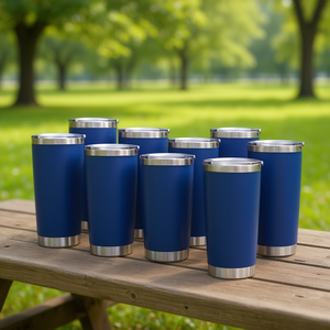 Travel Coffee Tumbler 20 Oz <b>Stainless</b> <b>Steel</b> Insulated Mug With Lid Portable Outdoor Use Navy Blue - Product Image 2