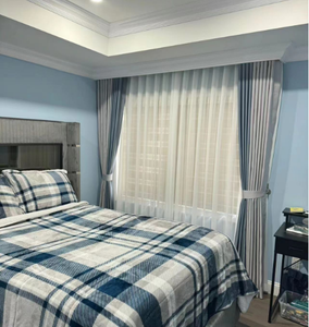 ผ้าม่านพับได้สีขาว S ผ้าอัดจีบโพลีเอสเตอร์บางห้องนั่งเล่นที่ทันสมัยสำหรับบ้าน - Product Image 2