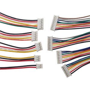 PH2.0 kawat Terminal ujung tunggal terhubung ke kawat elektronik 2/3/4/5/6/7P timah berlapis merah dan hitam 100/150/ 200mm 1007 20awg - Product Image 1