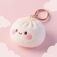 Porte-clés personnalisé en peluche Bao Bun mignon, pendentif doux et rembourré Kawaii pour sac, clés de voiture, cadeau