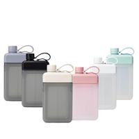Bouteilles d'eau plates en plastique de 450 ml en PP sans BPA, format A5, avec logo personnalisé, pour carnet de notes et mémos – Design tendance