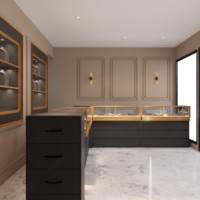 Kiosque de bijouterie de luxe sur mesure Sundo, vitrines en verre LED, comptoirs élégants, équipements de magasin tout-en-un dans un centre commercial
