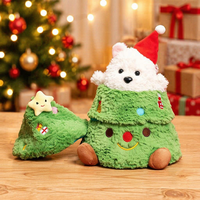 Peluche chien de Noël OEM, jouet en peluche doux, poupée chien, cadeau de Noël, décoration en peluche 35cm, vente en gros