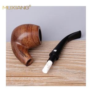 Muxiang Wooden Smoking Pipe Bent Type 9mm Filter Handmade Tobacco Pipe Solid Wood For Men Gift - Product Image 5