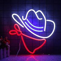 Enseigne lumineuse néon en acrylique UV LED personnalisée pour chapeau de cowboy et bottes de cowboy, pour décoration, fabricant de dropshipping