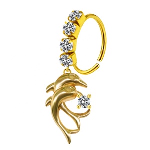 <span class=keywords><strong>Gaby</strong></span>-anillo de acero inoxidable para la nariz, joyería piercing para la nariz, con diseño de corazón y mariposa - Product Image 6