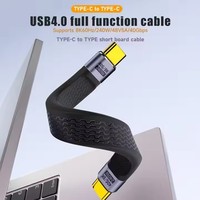 Câble d'extension USB4 Type-C USB-C mâle vers femelle plat et fin 40 Gbps 240 W 8K Câble court FPC 60 Hz USB4.0 13 cm