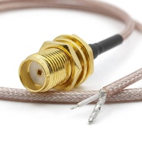 ANNXIN SMA Femelle Bulkhead vers Câble Pigtail RG178 à Fil Nu, Adaptateur d'Extension Coaxiale pour Antenne WiFi à Souder sur PCB, Vente en Gros