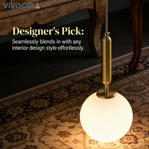 DPS38029 Lampada a Sospensione Moderna Nordica in Rame e Vetro, Facile Installazione, Luce Protettiva per gli Occhi, Ideale per Camera da Letto e Sala da Pranzo - Product Image 1
