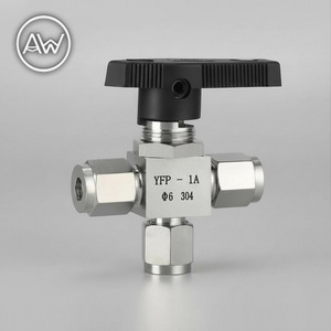 Válvula de Bola de Tres Vías de Acero Inoxidable 304 YFP 1A, 6 mm, Manual, para Uso Industrial - Product Image 1